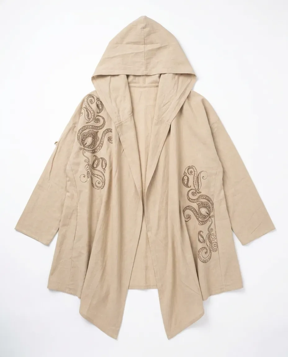 Beige Paisley Drape Shrug