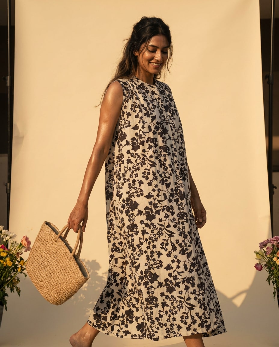 Black Floral Dress by SHBT