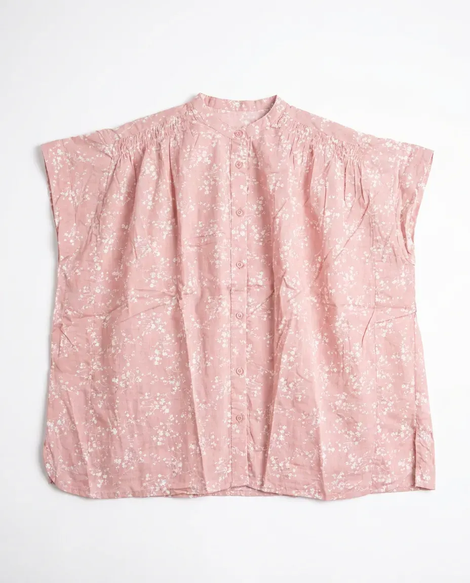 Blush Floral Drape Top