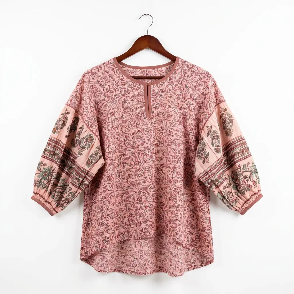 Blush Paisley Drape Top