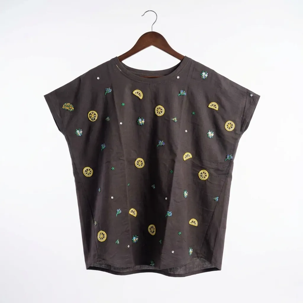 Charcoal Lemon Slice Top