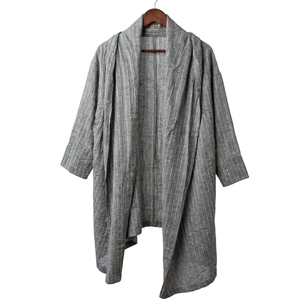 Charcoal Stripe Linen Shrug