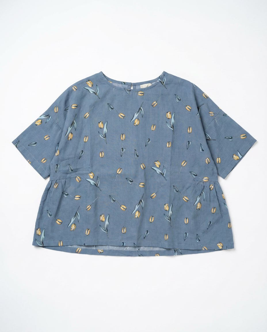 Dusty Blue Botanical Top
