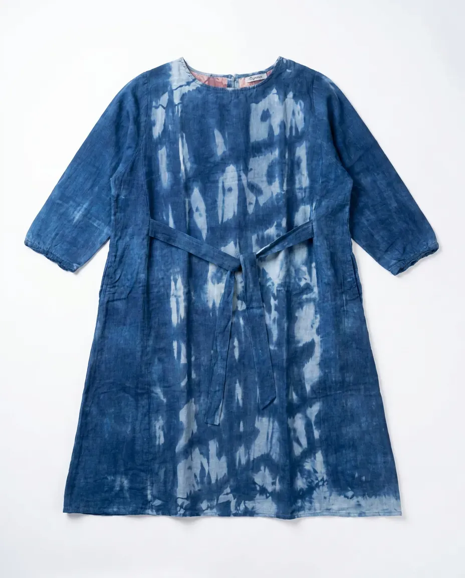 Indigo Shibori Cotton Dress
