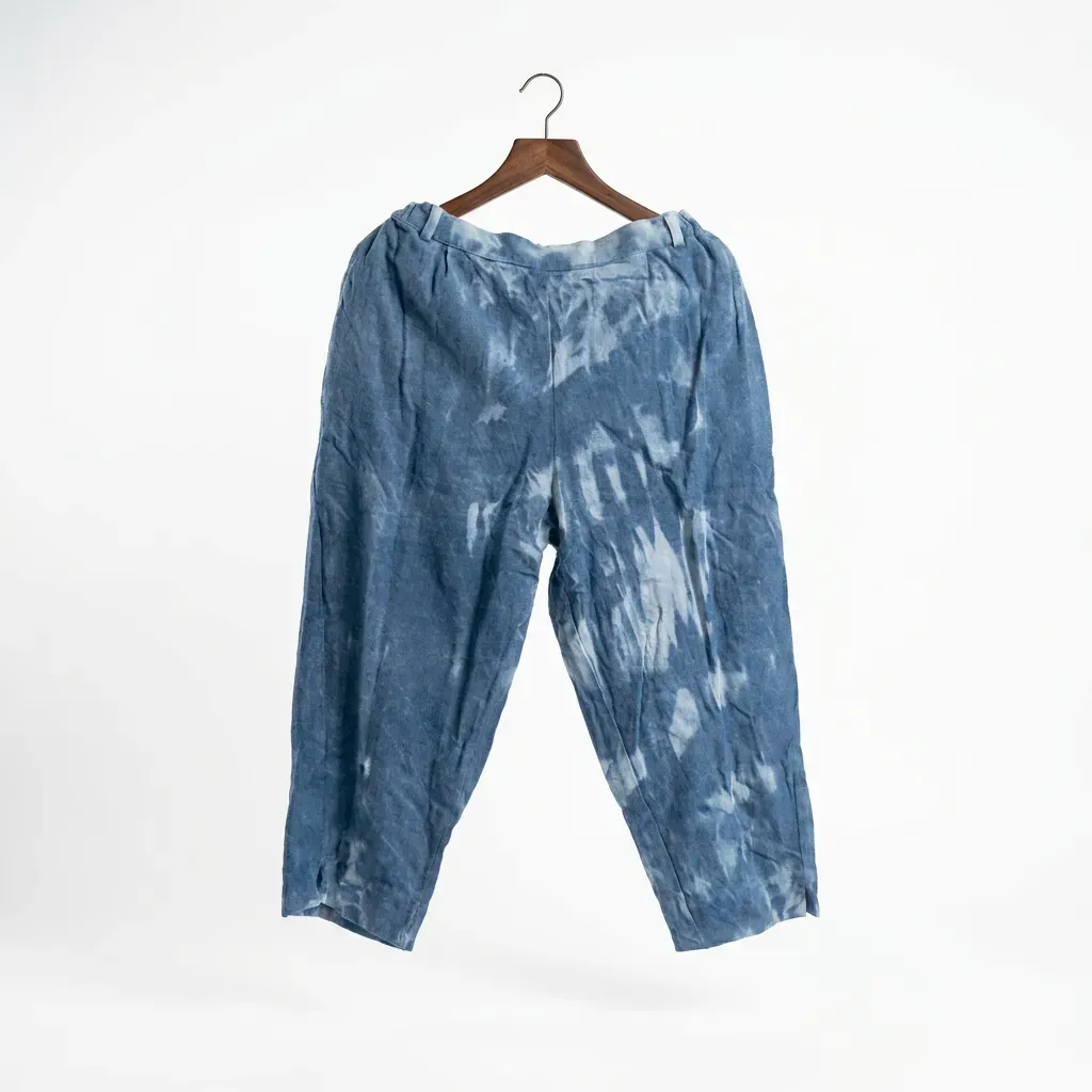 Indigo Tie-Dye Linen Lowers