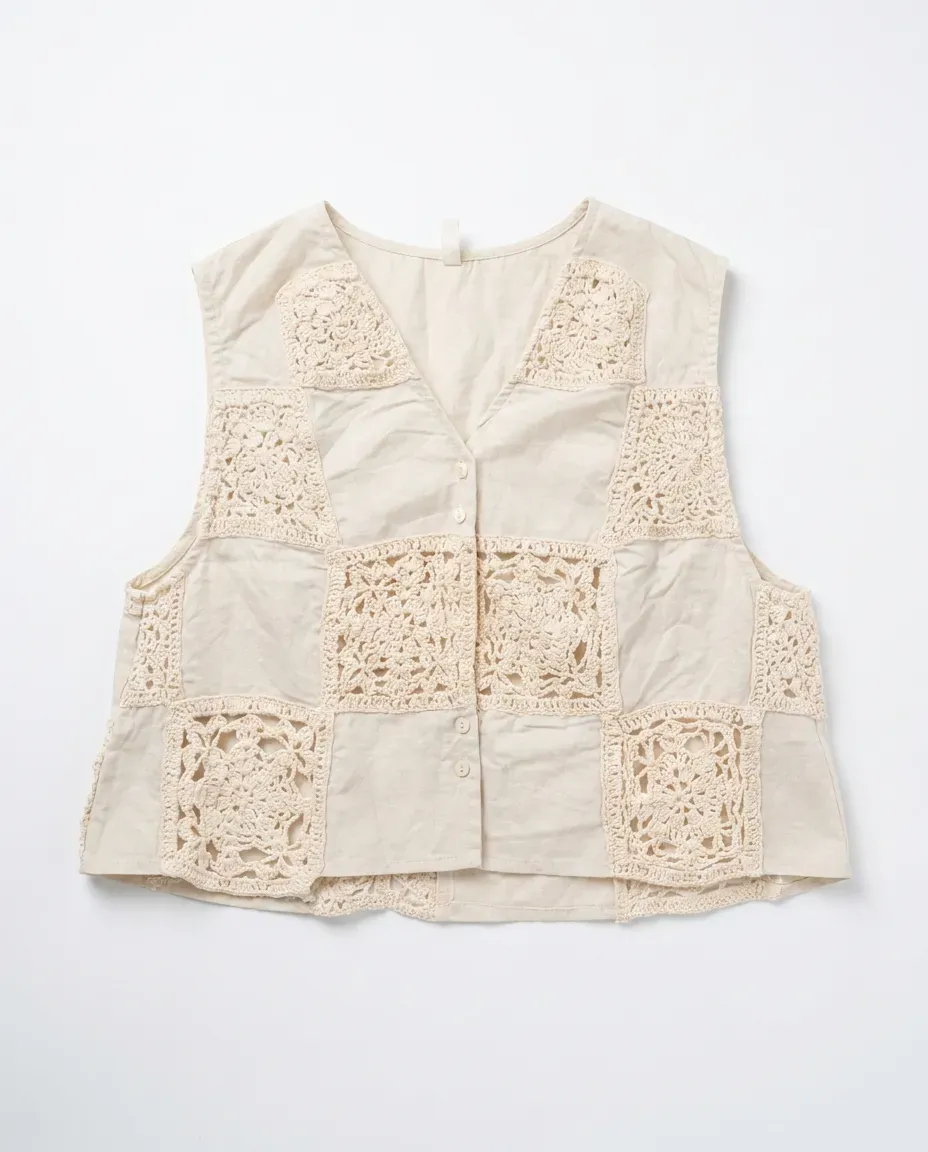 Ivory Crochet Panel Jacket