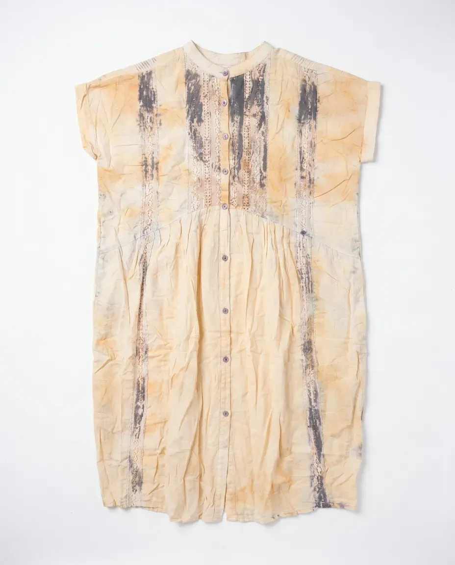 Ivory Embroidered Cotton Dress