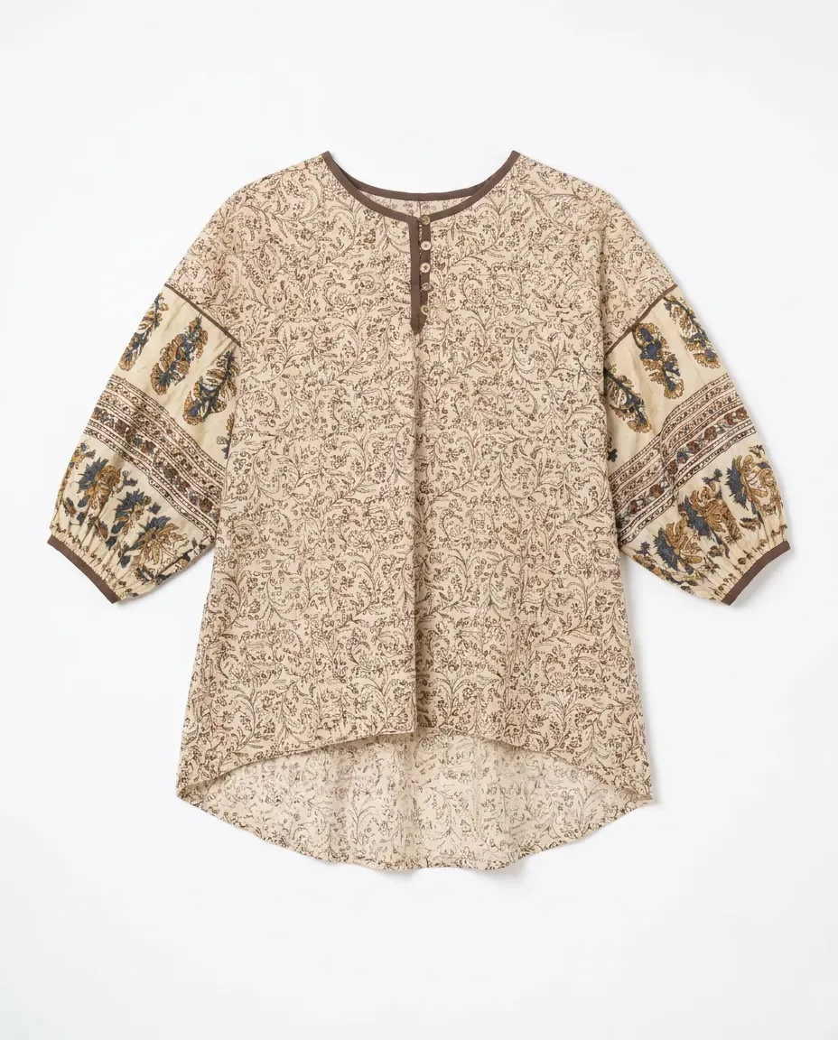 Ivory Paisley Drape Top