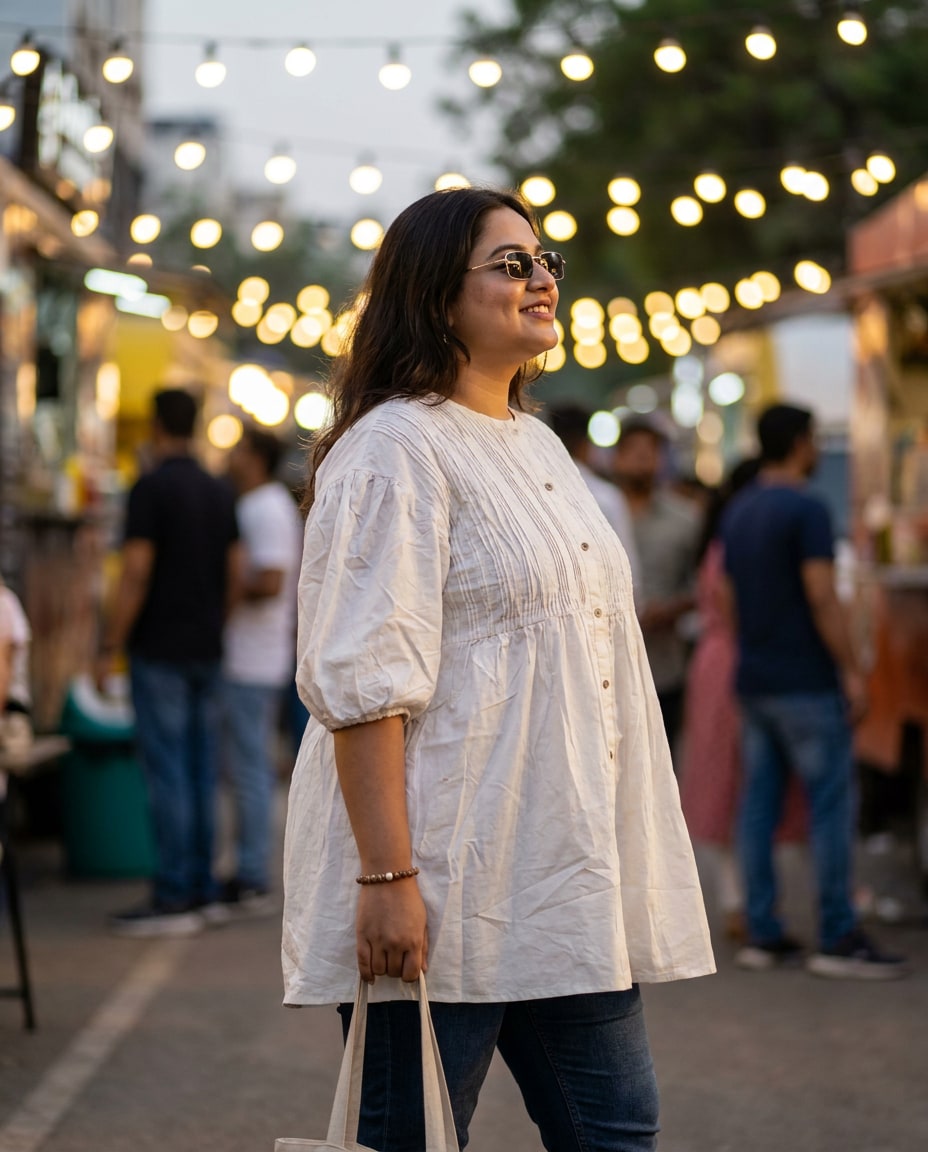Winter Cream Cotton Top by SHBT