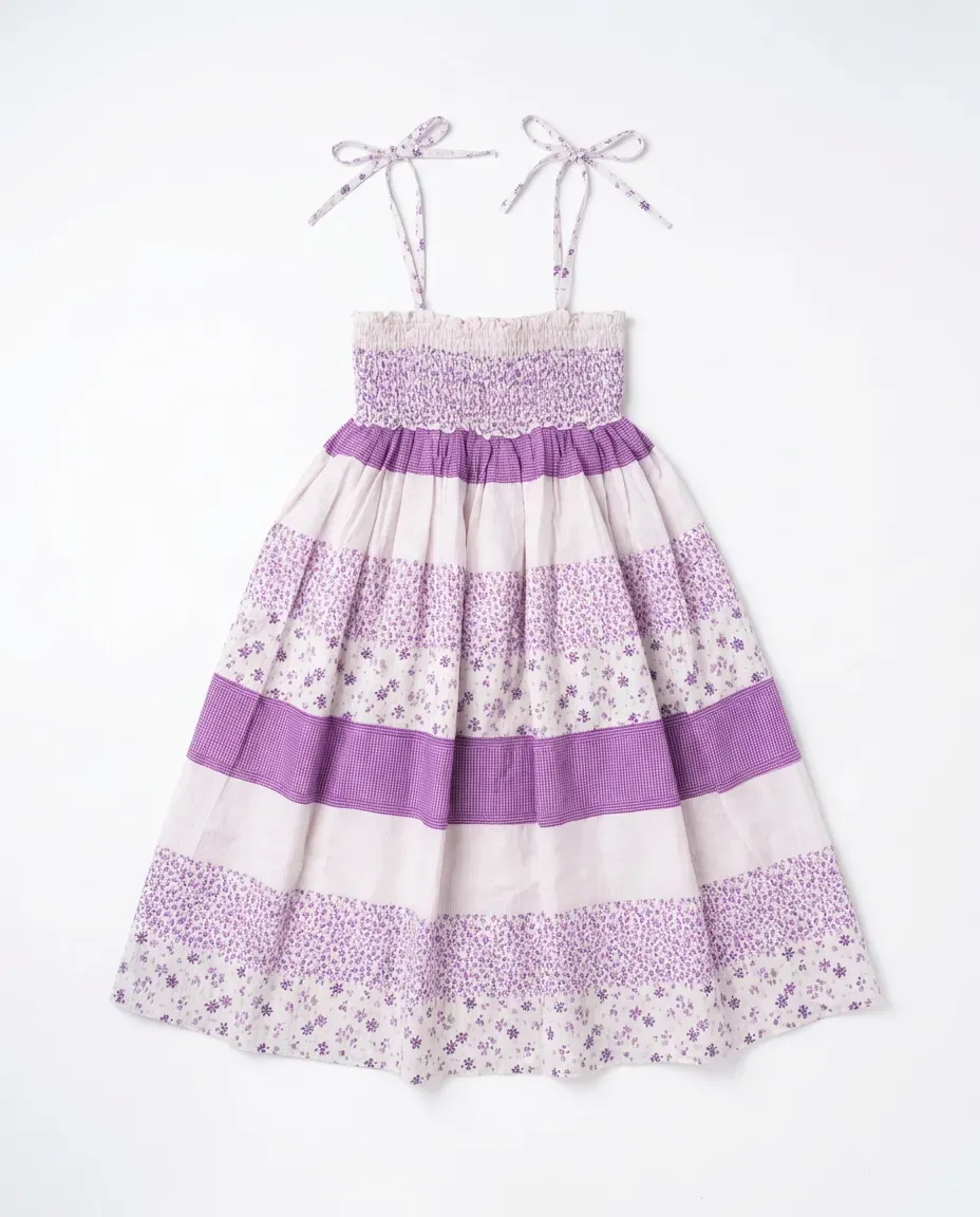 Lavender Floral Tiered Dress