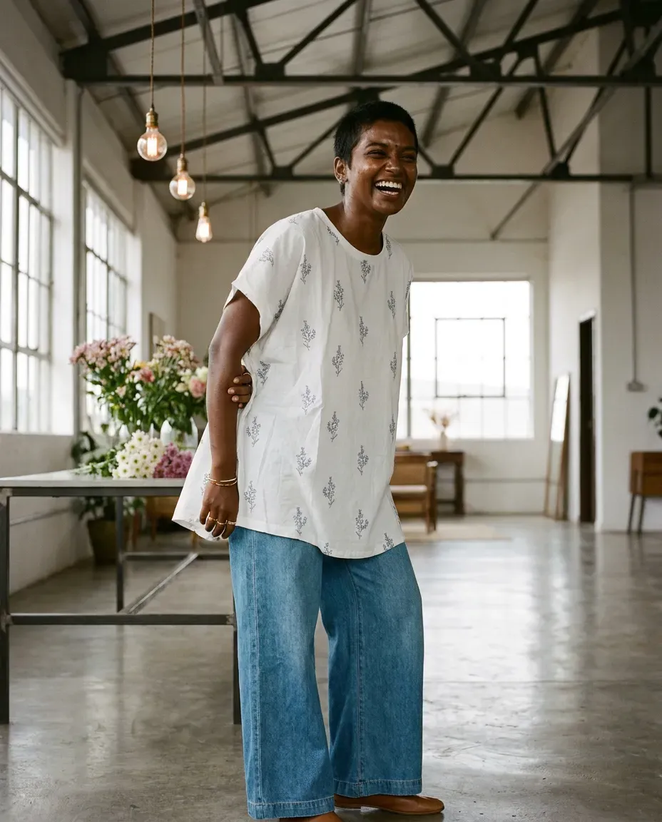 Lavender Sprig Cotton Top