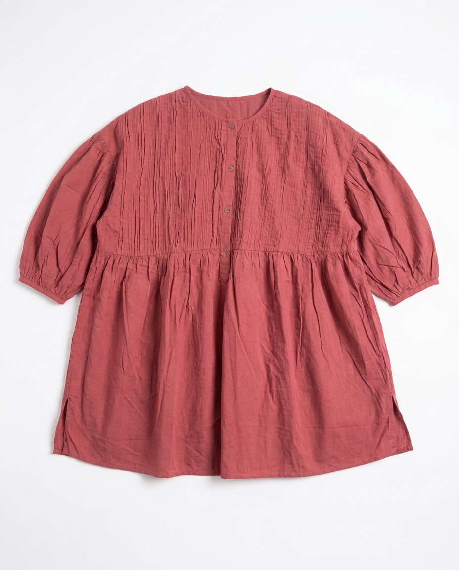Rust Ruched Cotton Top