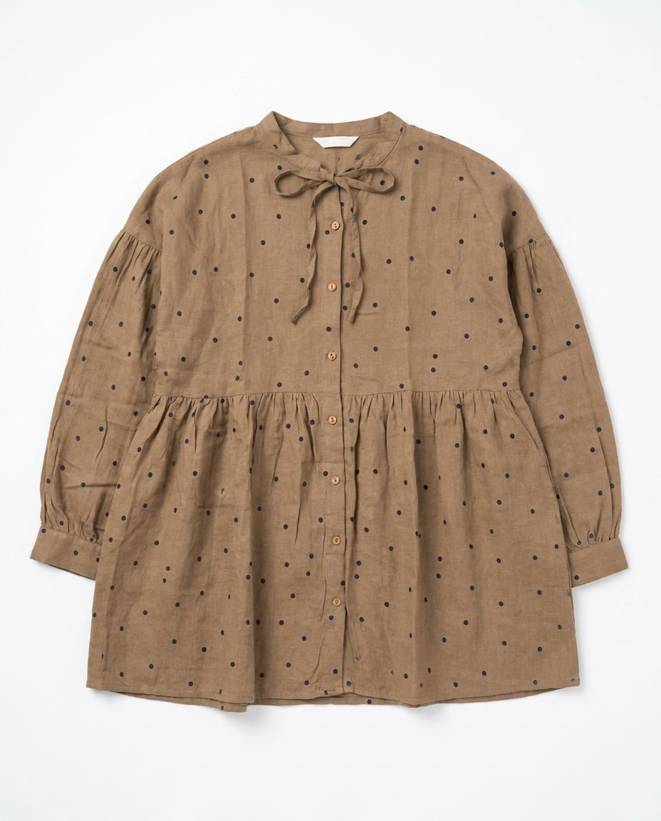 Taupe Polka Dot Shirt