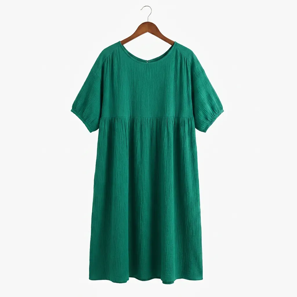 Teal Oversized Cotton Dress