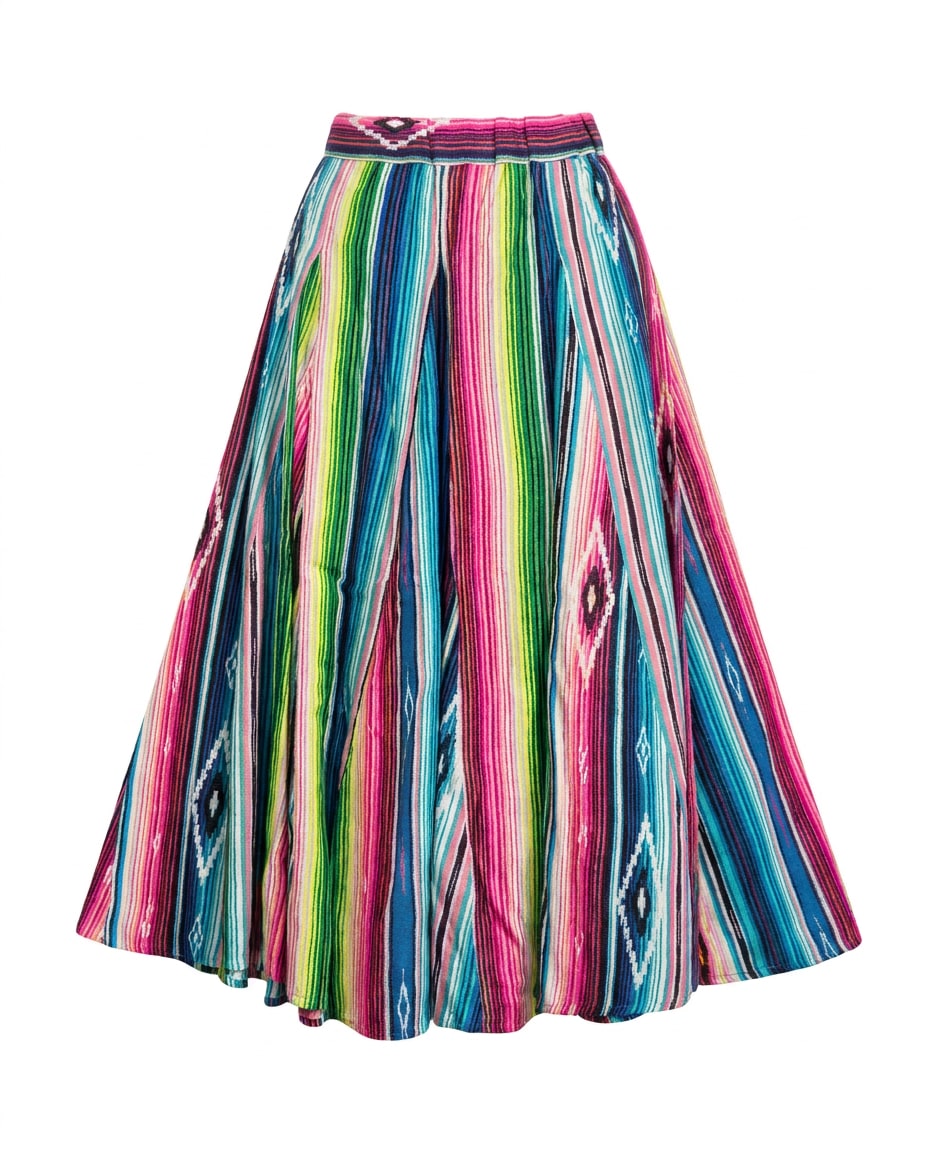Vibrant Ikat Stripe Skirt